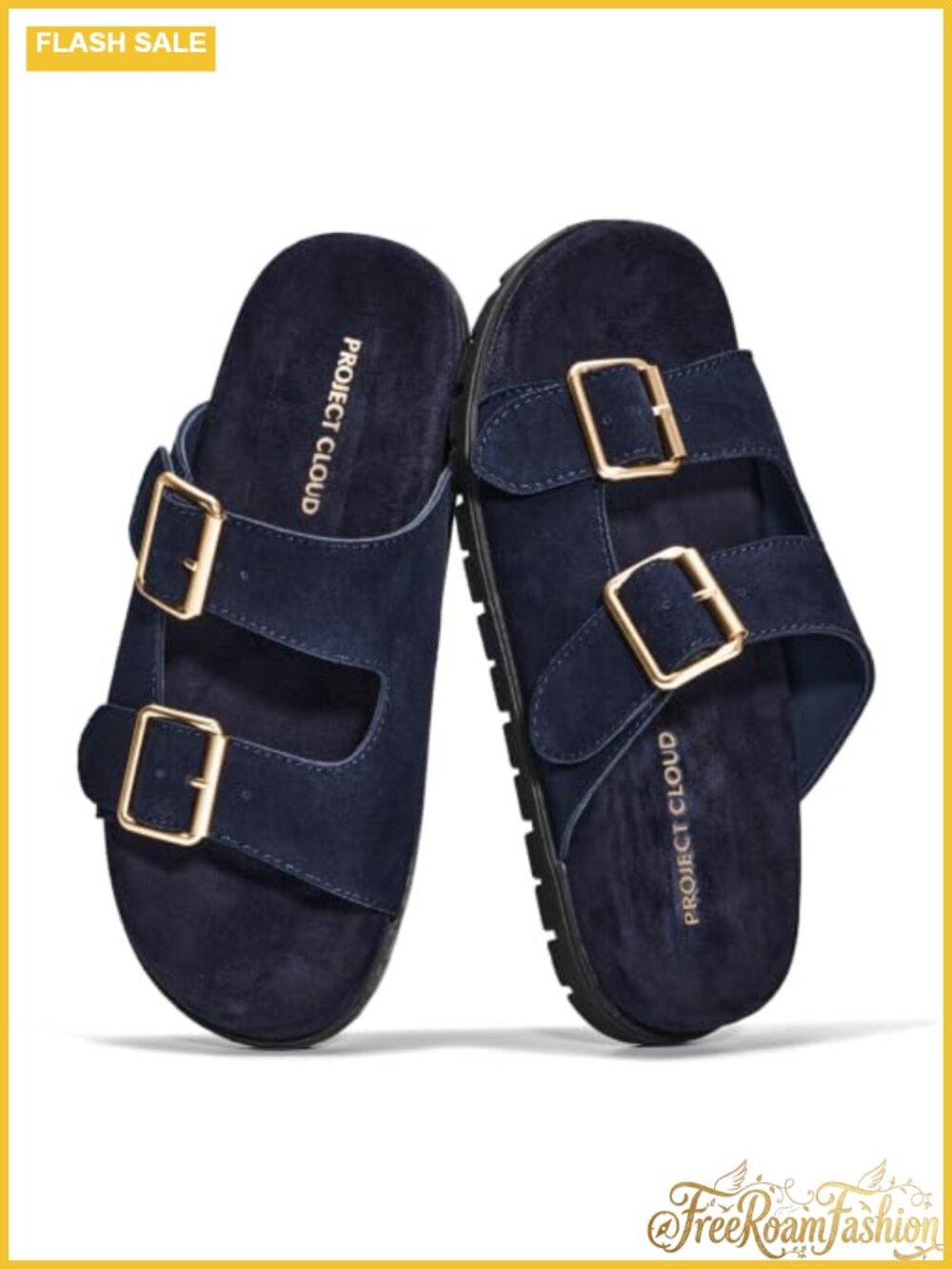 Genuine Leather Slide Sandals Lightweight Non-Slip Arch Support